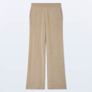 White + Warren Cashmere Taupe Heather Wide-Leg Pants